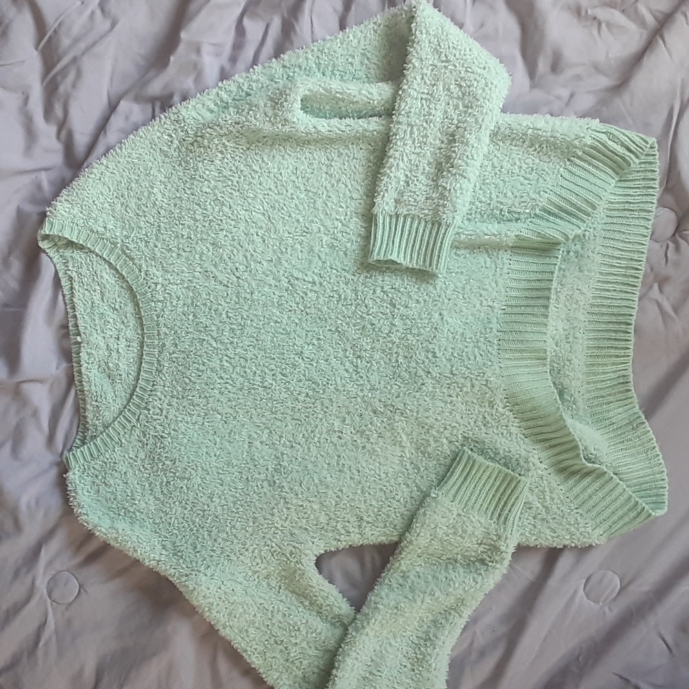 Mint Green Fluffy Sweater